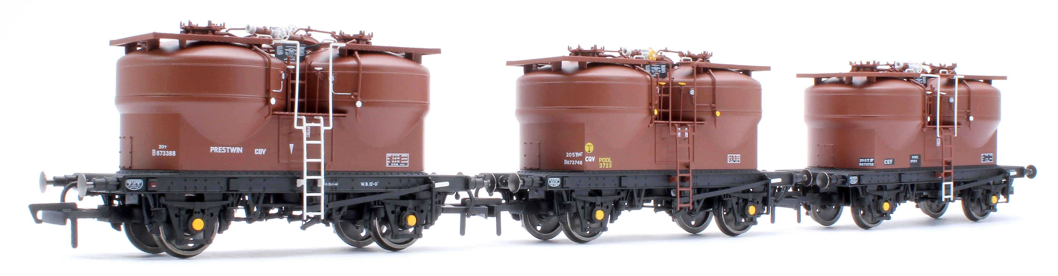 C3042B Set of 3 Prestwin Silo Wagons in BR Bauxite - TOPS