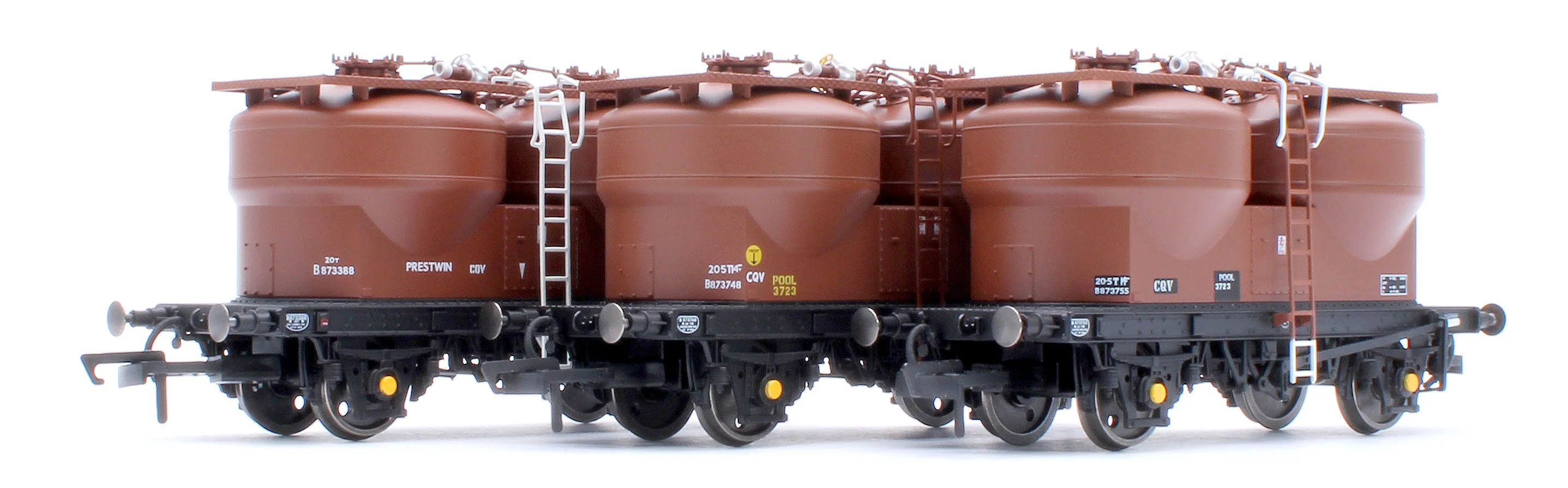 C3042B Set of 3 Prestwin Silo Wagons in BR Bauxite - TOPS - Image 9