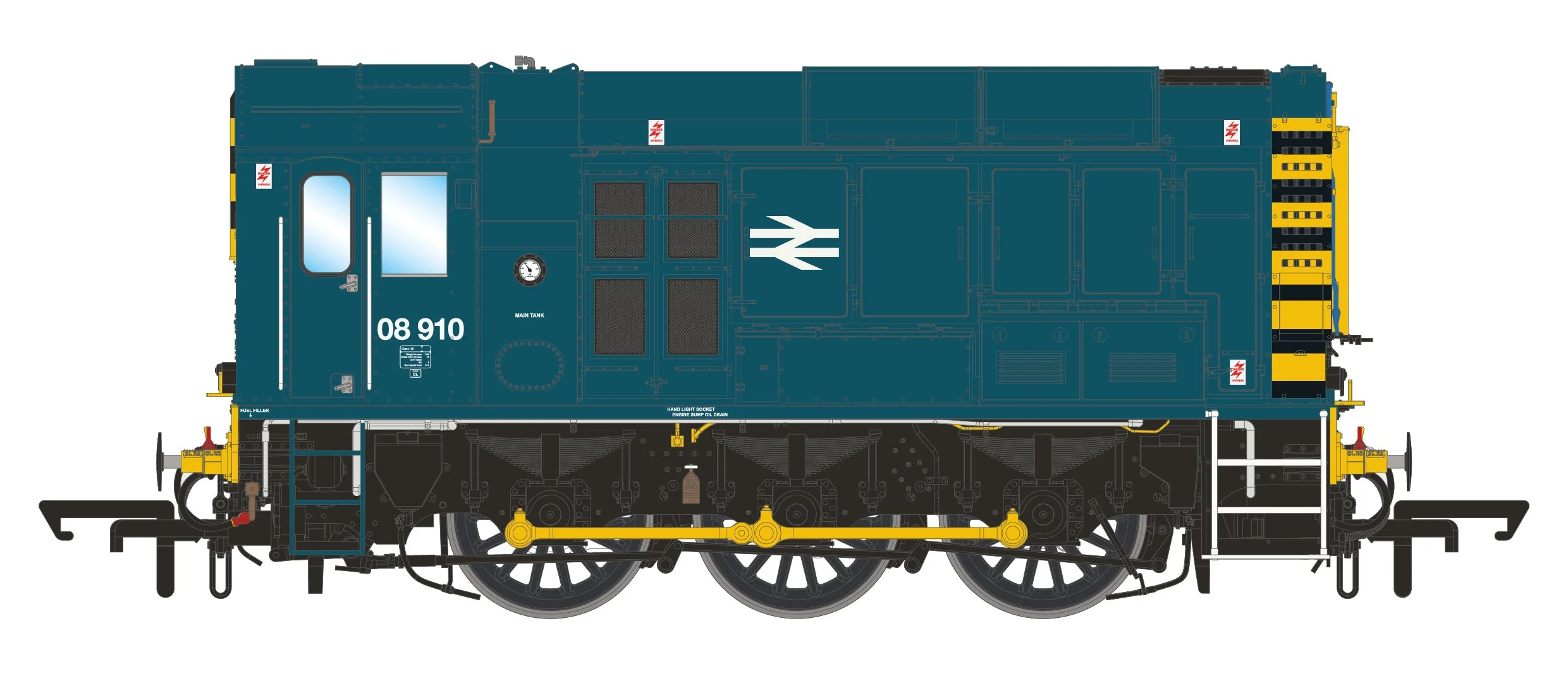ACC3192 Class 08 BR Blue Wasp Stripes 08910 Diesel Shunter Locomotive