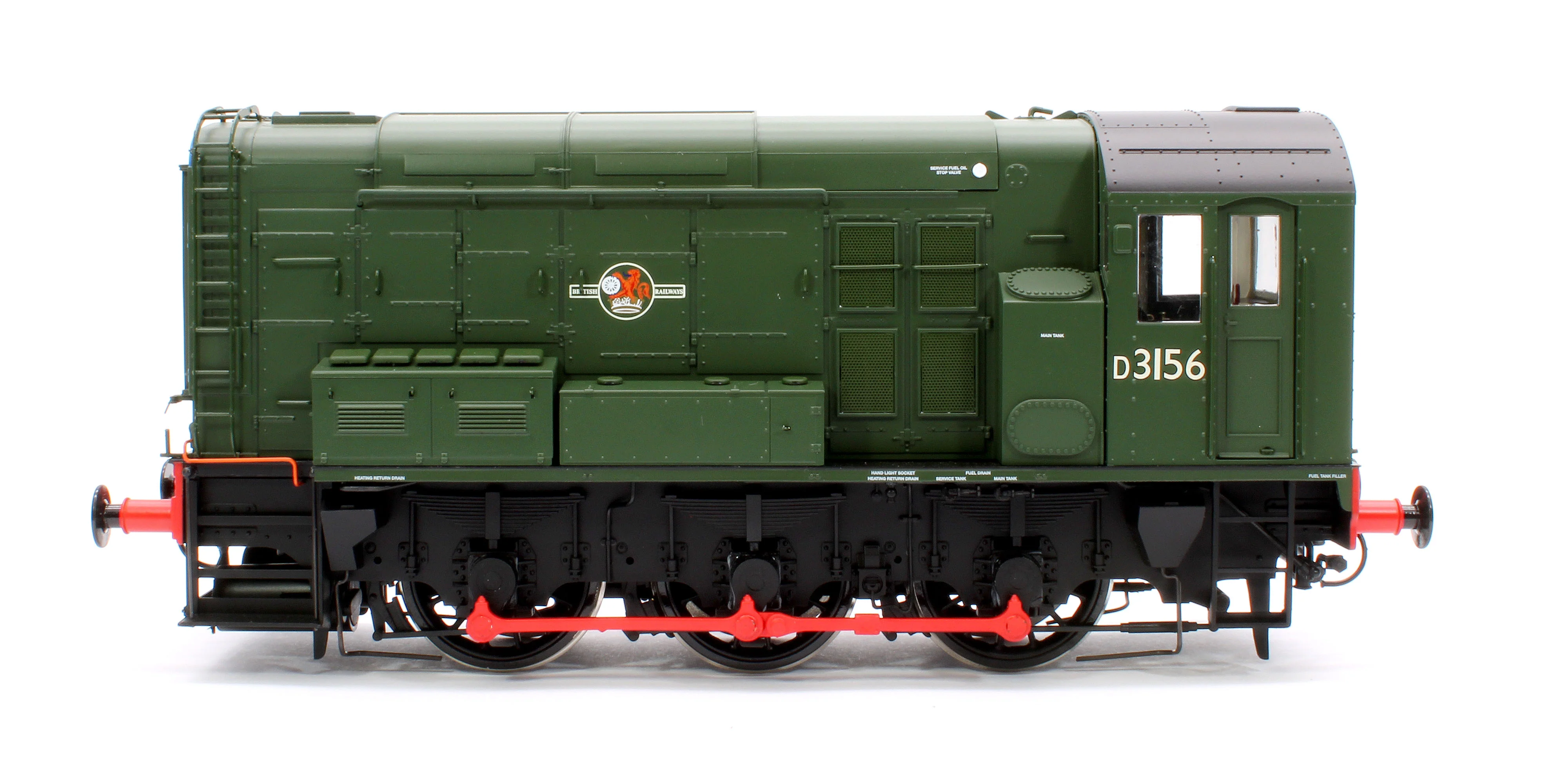 7D-008-018S Class 08 D3156 BR Green Late Crest No Warning Panels Diesel Shunter Locomotive - DCC Sound - Image 5