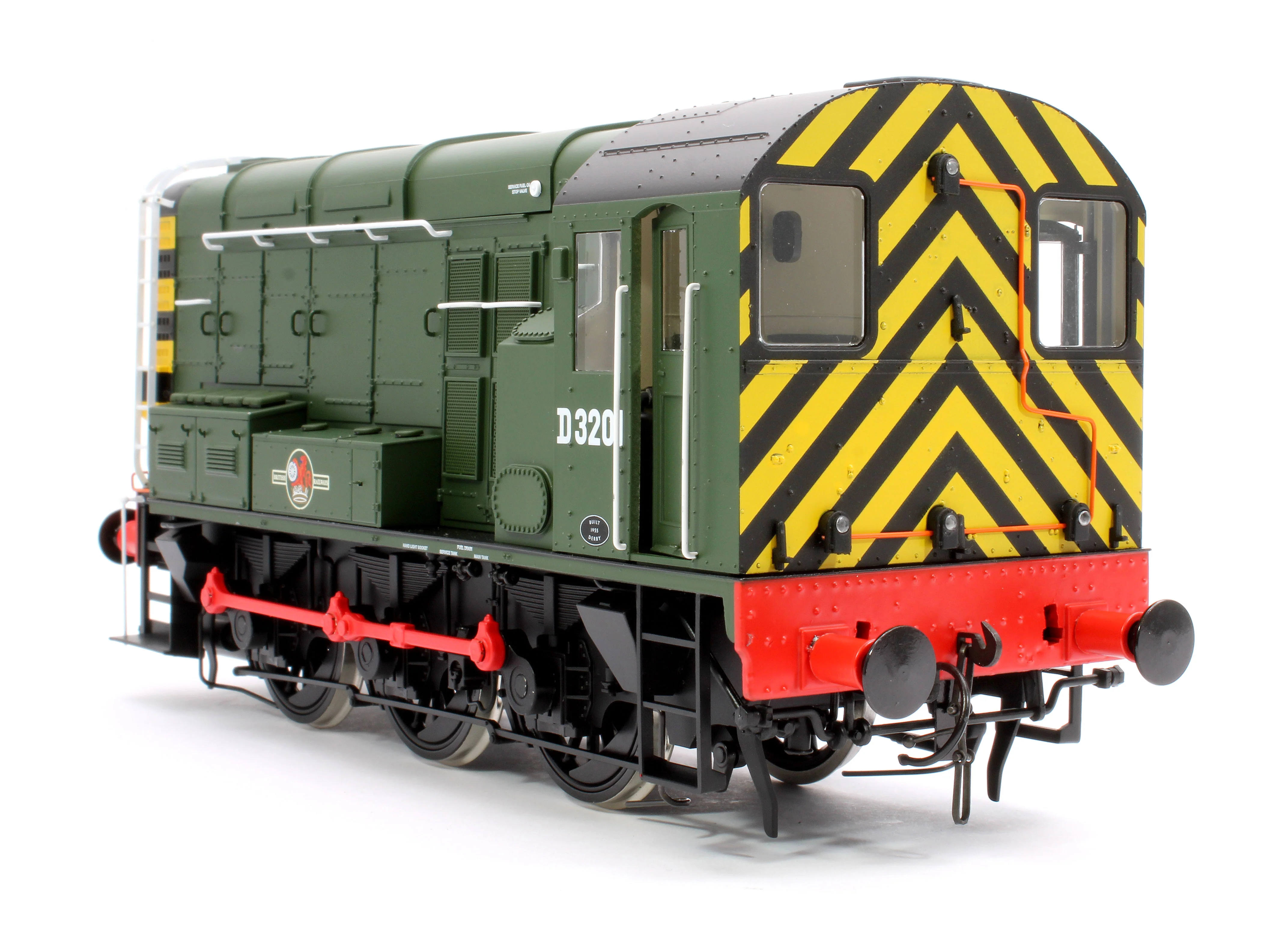 7D-008-019S Class 08 D3201 BR Green Late Crest With Wasp Stripes Diesel Shunter Locomotive - DCC Sound - Image 8