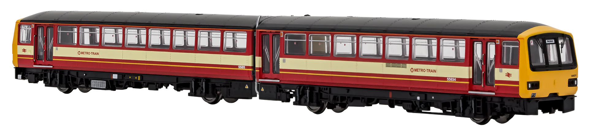 2D-144-001D Class 144 2 Car DMU 144011 West Yorkshire PTE Metro Red/Cream - DCC Fitted