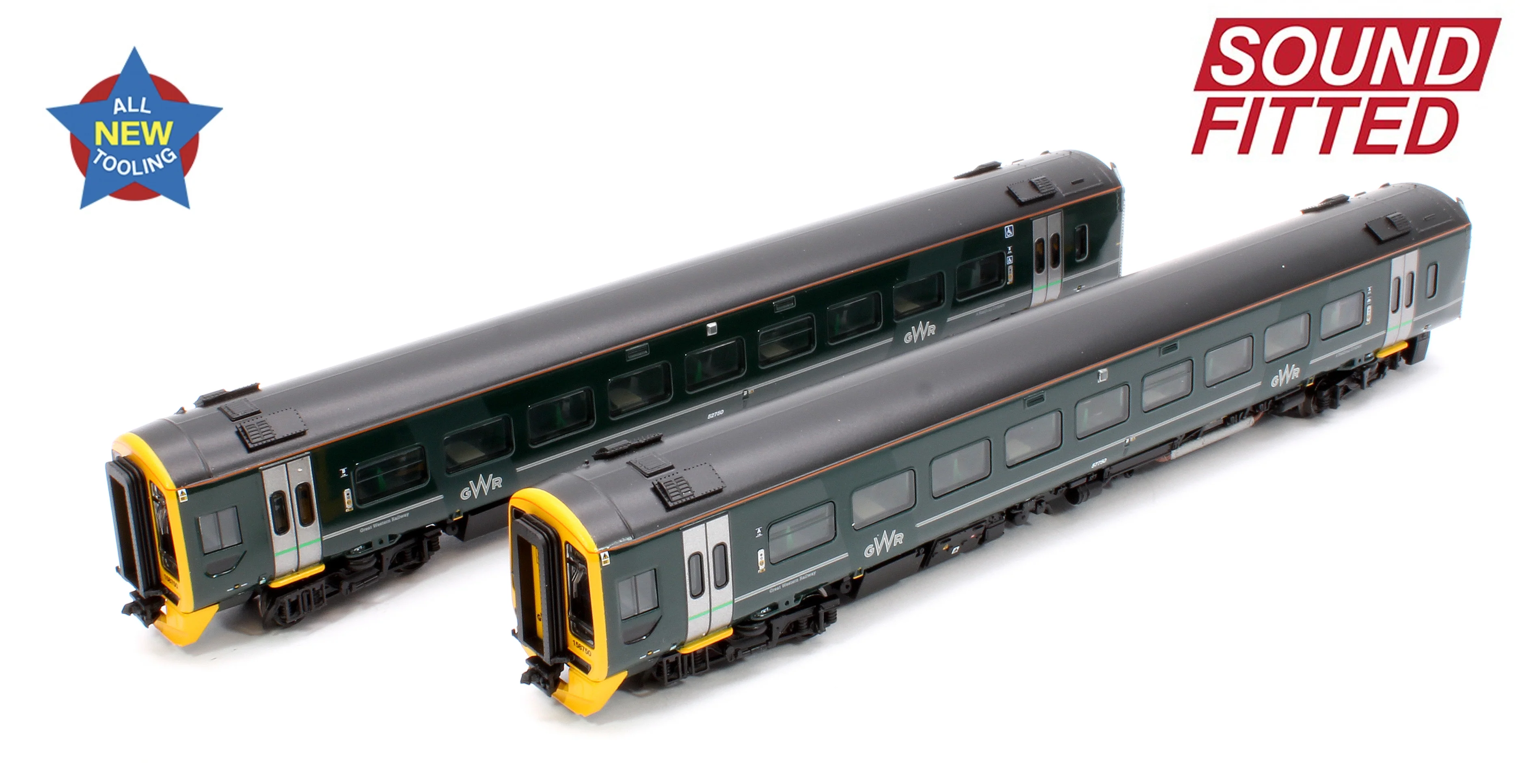 371-857ASF Class 158 2-Car DMU 158750 GWR Green (FirstGroup) - DCC Sound