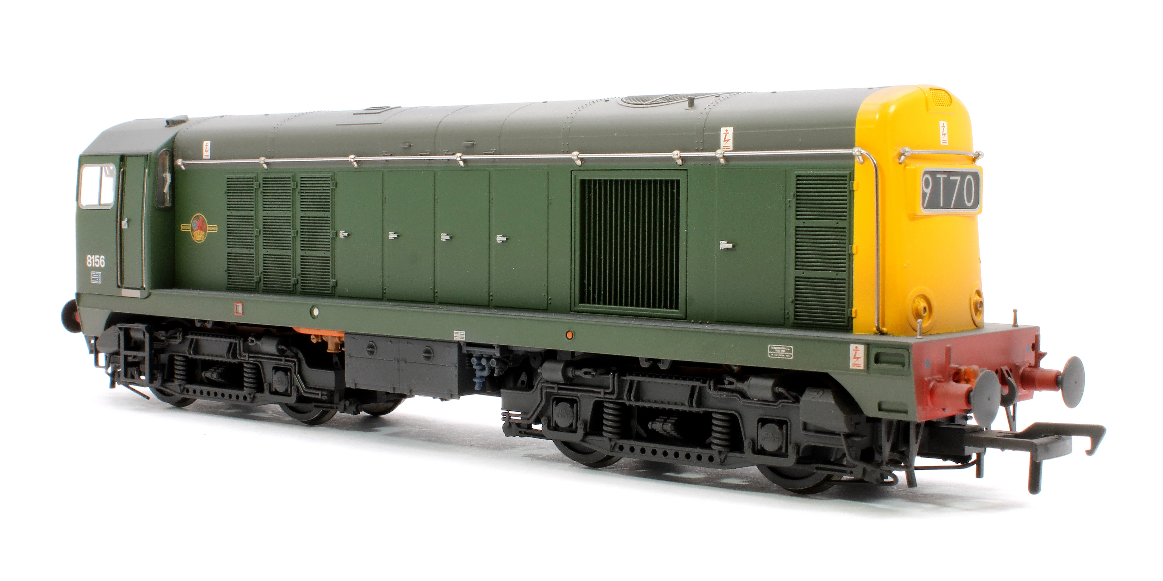 35-360SF Class 20/0 Headcode Box 8156 BR Green (Full Yellow Ends) Weathered Diesel Locomotive - DCC Sound - Image 4