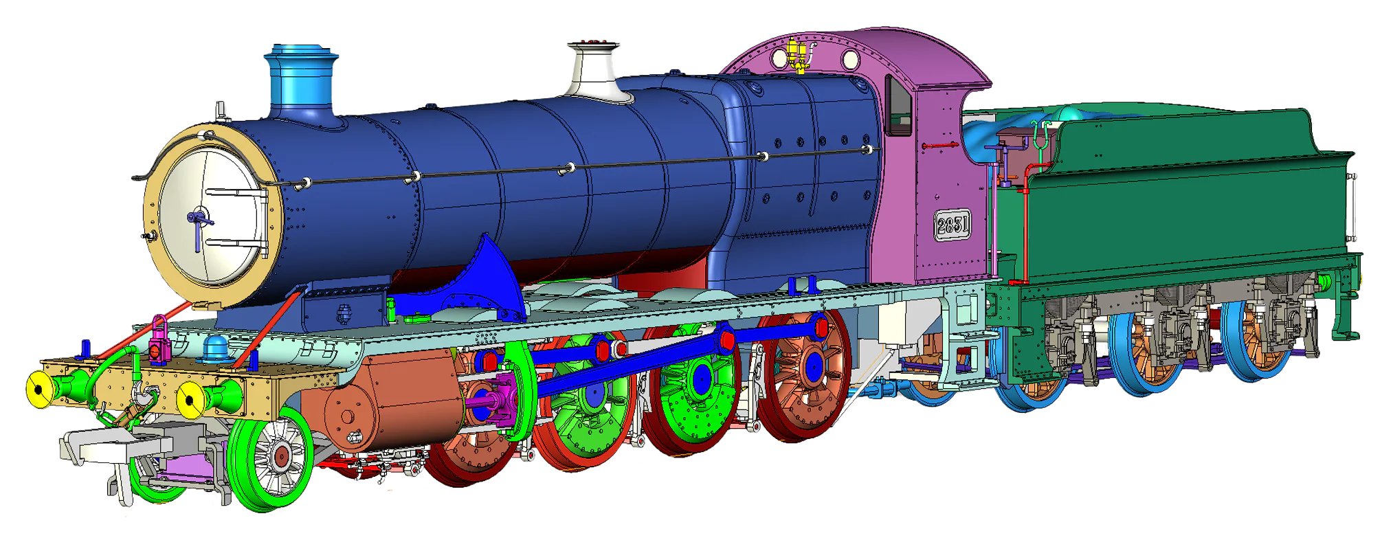 4S-009-001D Class 28xx / 2884 2831 Lined Great Western Green 2-8-0 Steam Locomotive - DCC Fitted - Image 3