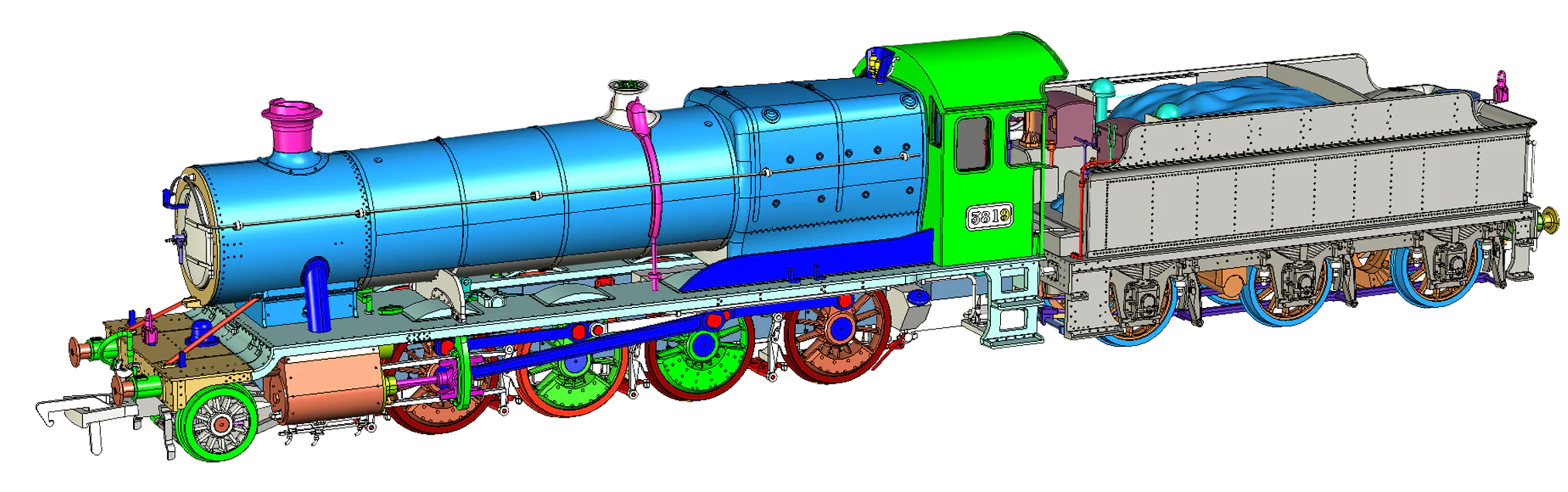4S-009-005D Class 28xx / 2884 3819 GWR Green 2-8-0 Steam Locomotive - DCC Fitted