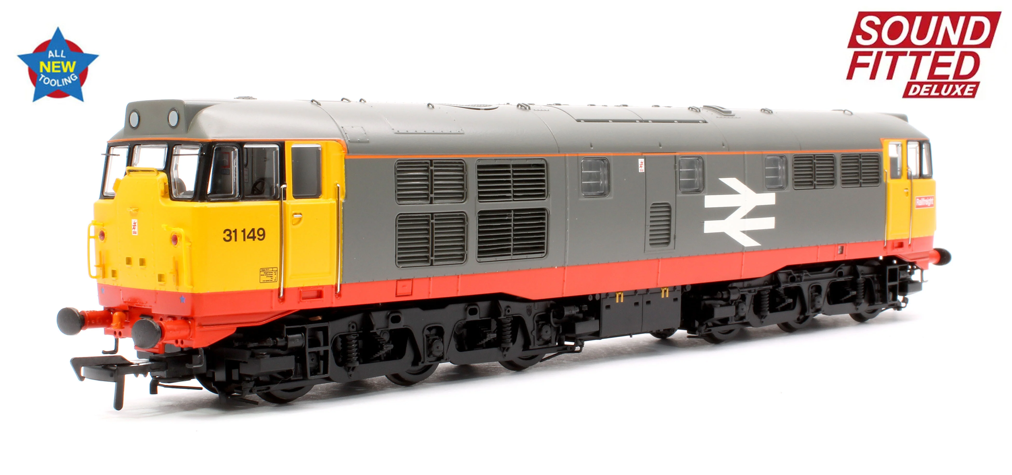 35-821ASFX Class 31/1 Refurbished 31149 BR Railfreight (Red Stripe) Diesel Locomotive - DCC Sound Deluxe