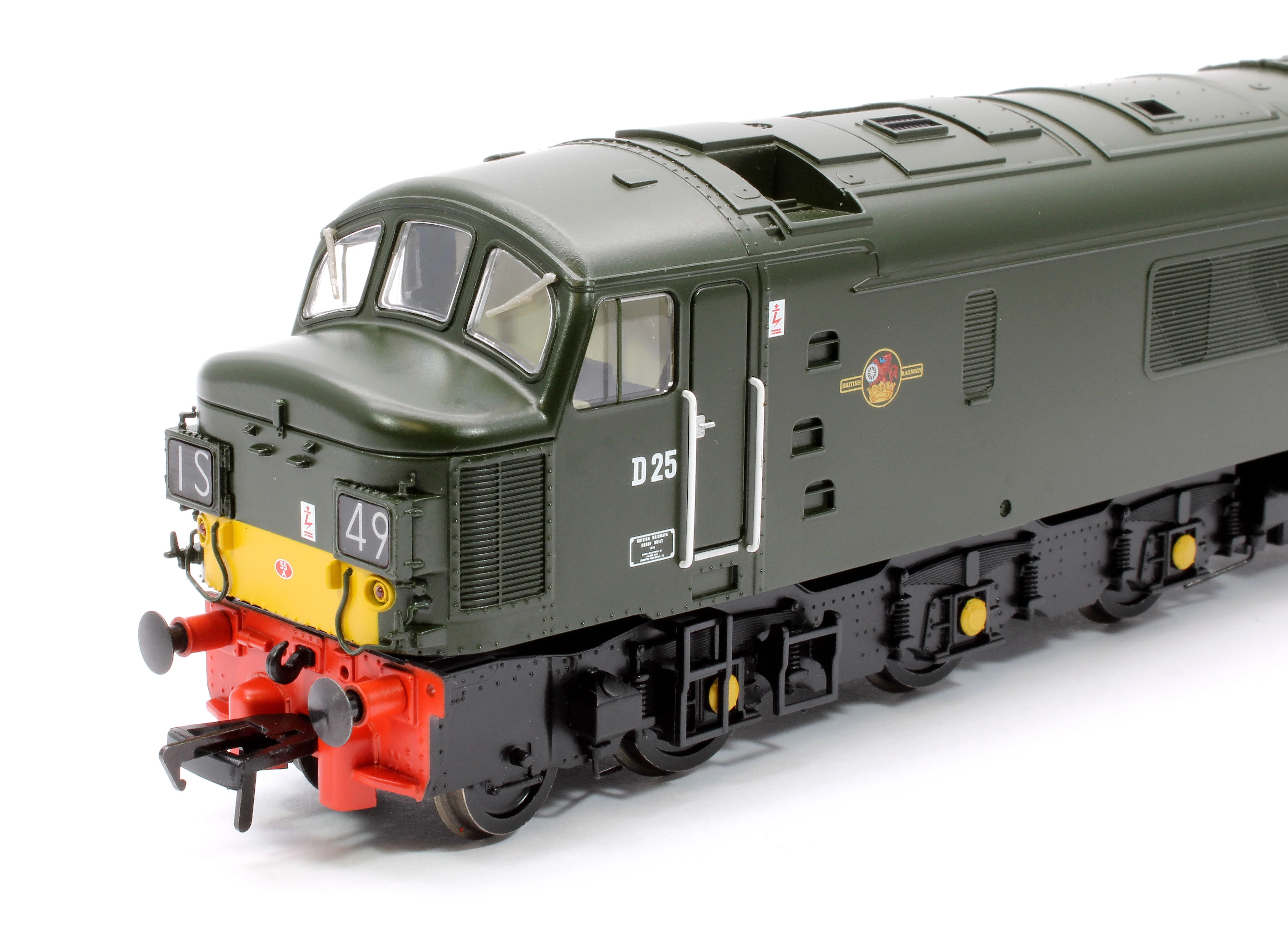 32-679ASF Class 45 Split Headcode D25 BR Plain Green (Small Yellow Panels) Diesel Locomotive - DCC Sound - Image 8
