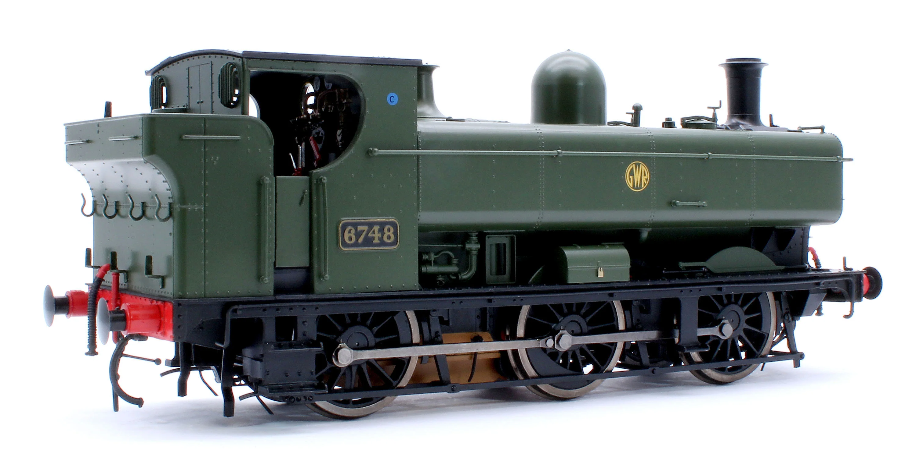 7S-007-014S Class 57xx Pannier GWR Shirtbutton Green 6748 - Steam Tank Locomotive - Sound Fitted - Image 4