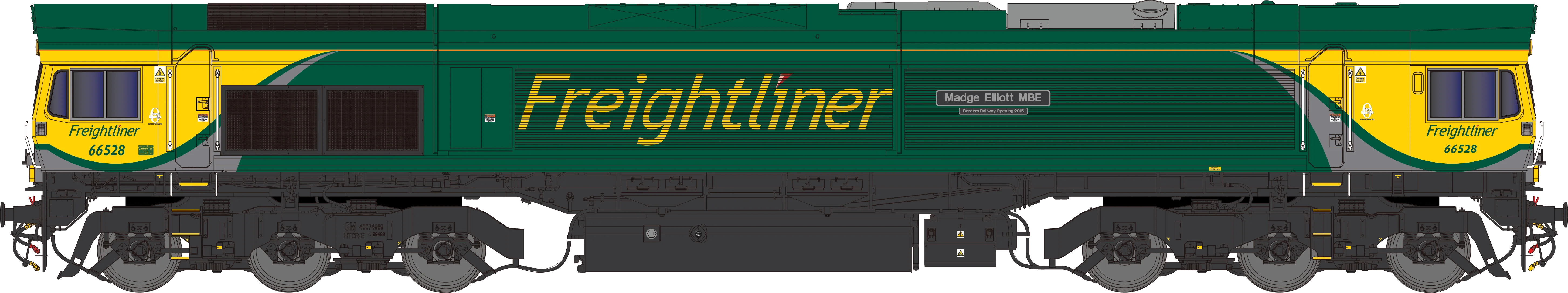 2D-066-004D Class 66 66528 "Madge Elliott MBE - Borders Railway Opening 2015" Freightliner Powerhaul Diesel Locomotive - DCC Fitted
