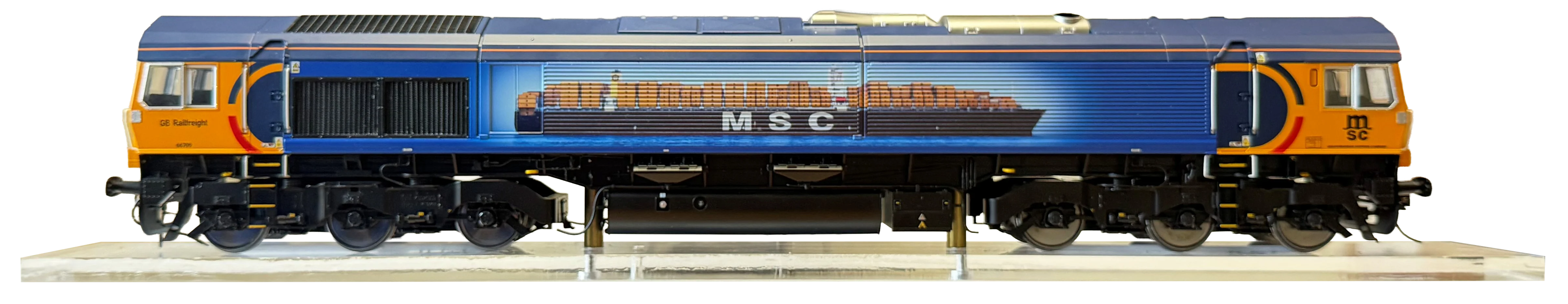 7D-066-003S Class 66 709 GBRF Sorrento MSC Livery Diesel Locomotive - DCC Sound