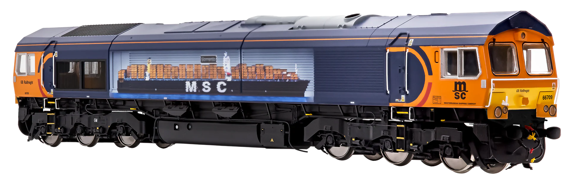 7D-066-003S Class 66 709 GBRF Sorrento MSC Livery Diesel Locomotive - DCC Sound - Image 2