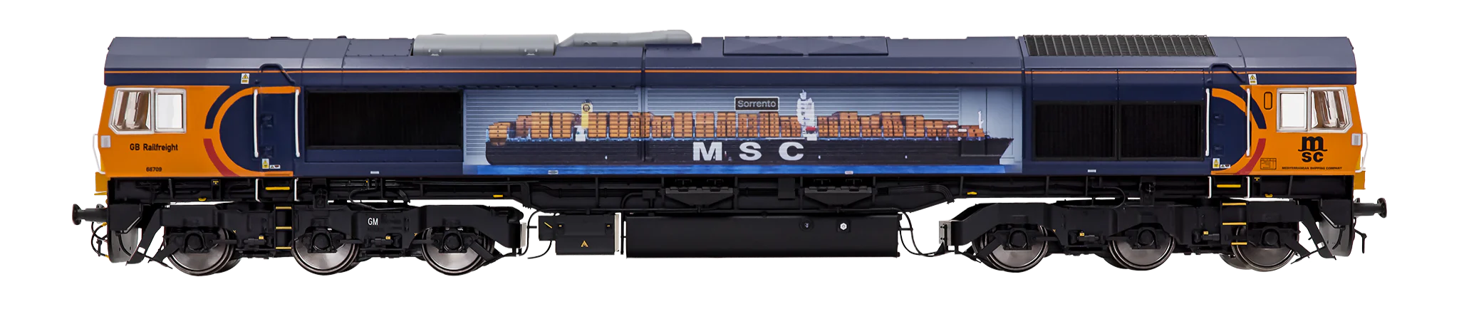 7D-066-003S Class 66 709 GBRF Sorrento MSC Livery Diesel Locomotive - DCC Sound - Image 5