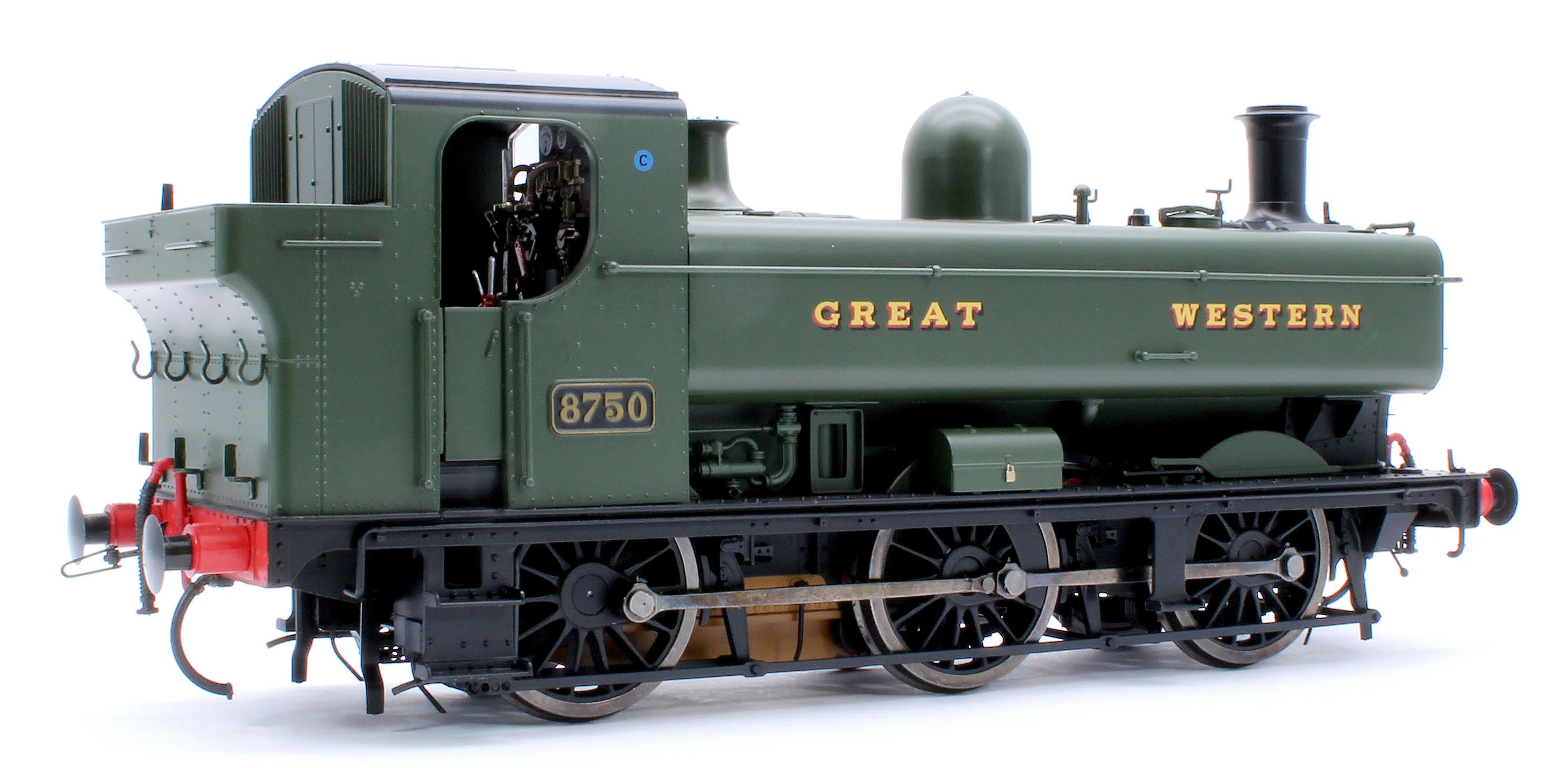 7S-007-018S Class 87xx Pannier 'Great Western' Green 8750 - Steam Tank Locomotive - Sound Fitted - Image 4