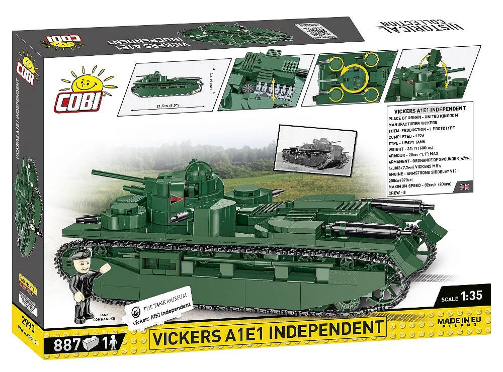 COB2990 Vickers A1E1 Independent Great War (886 pcs) Model Kit - Image 12