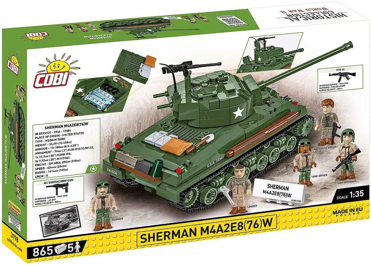 COB3118 Sherman M4A2E8(76) WWII (880 pcs) Model Kit - Image 16