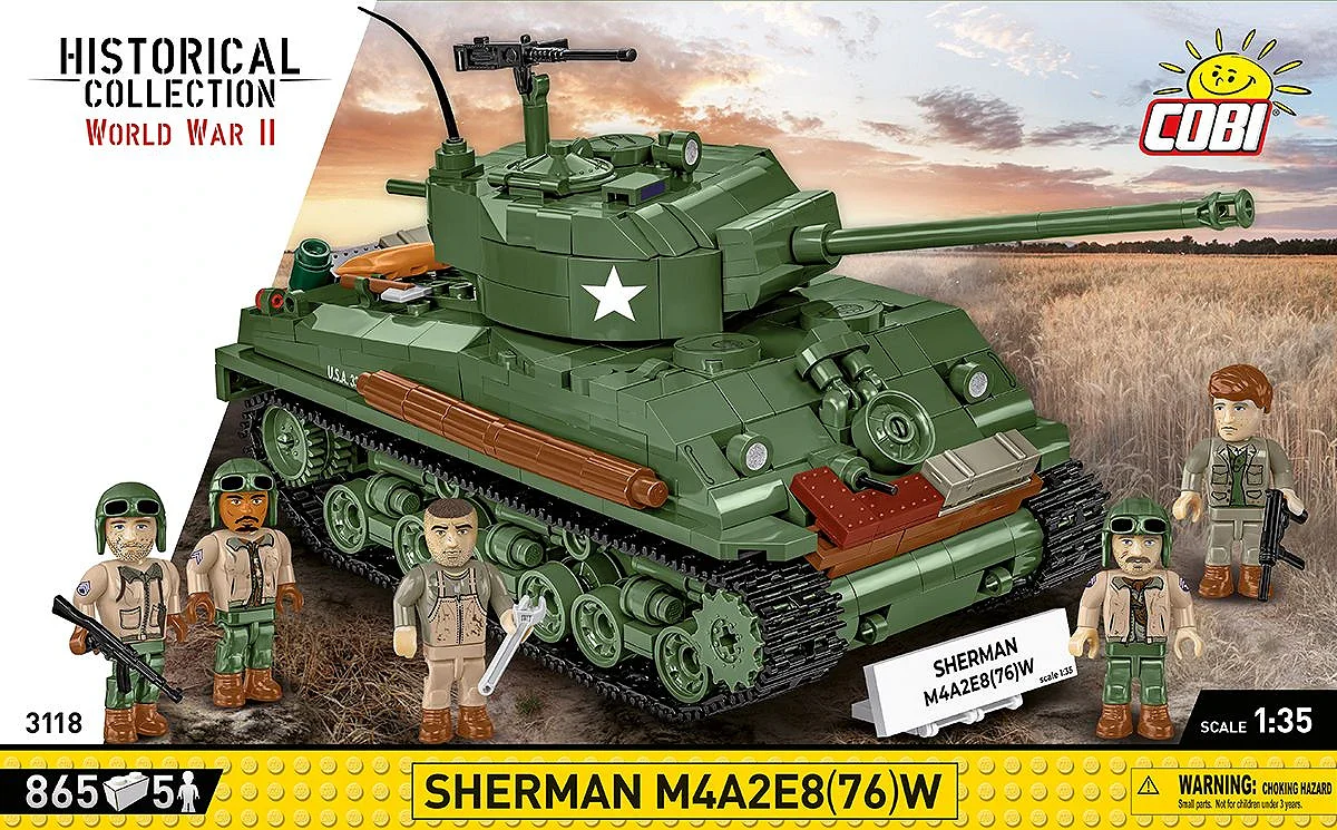 COB3118 Sherman M4A2E8(76) WWII (880 pcs) Model Kit - Image 4