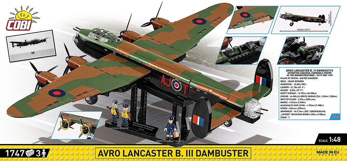 COB5758 Avro Lancaster B III Dambusters Executive Edition WWII (1795 pcs) Model Kit - Image 5