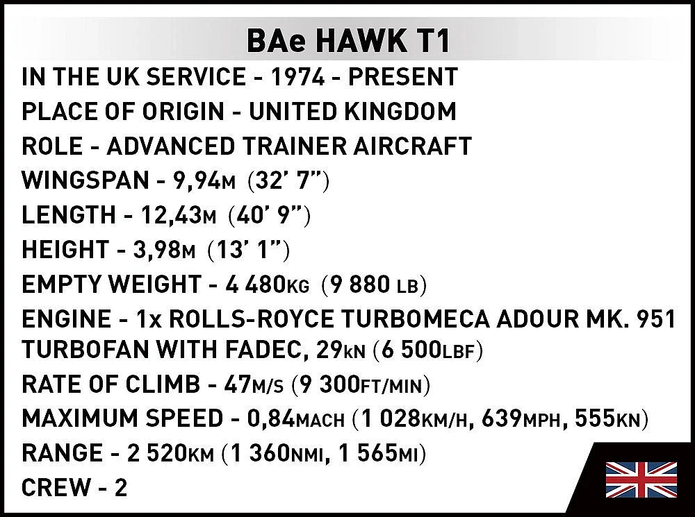 COB5845 BAE Hawk T1 RAF (362 pcs) Model Kit - Image 7