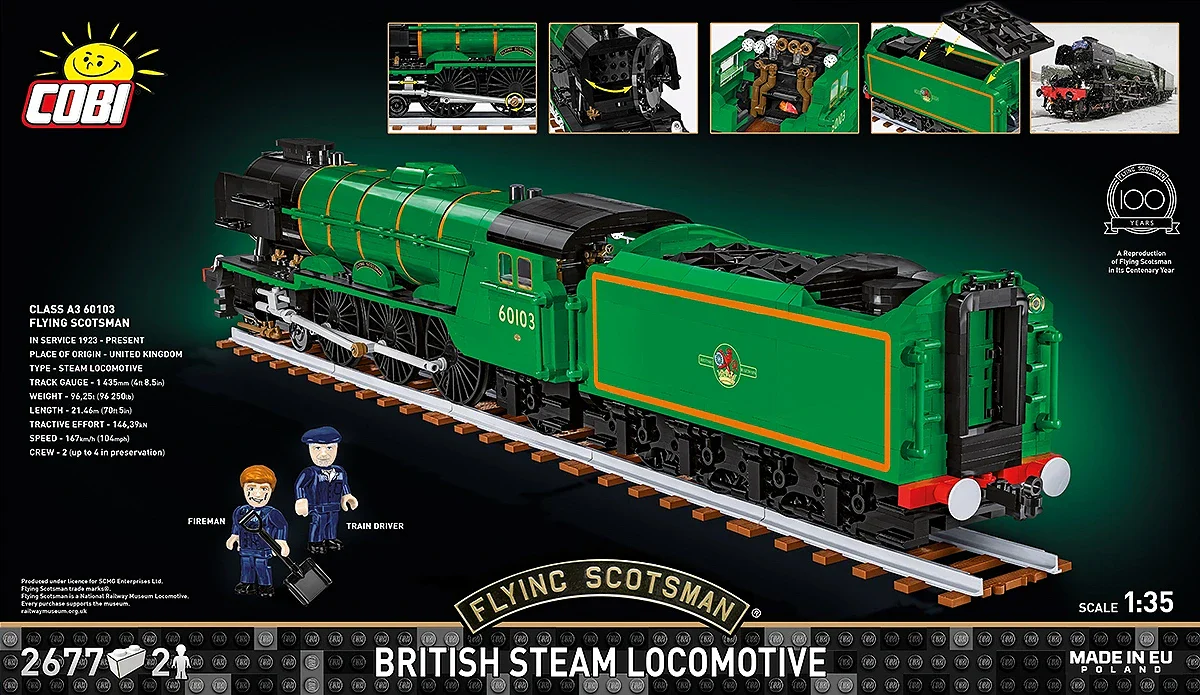 COB6292 Flying Scotsman Steam Locomotive (2700 pcs) Model Kit - Image 8