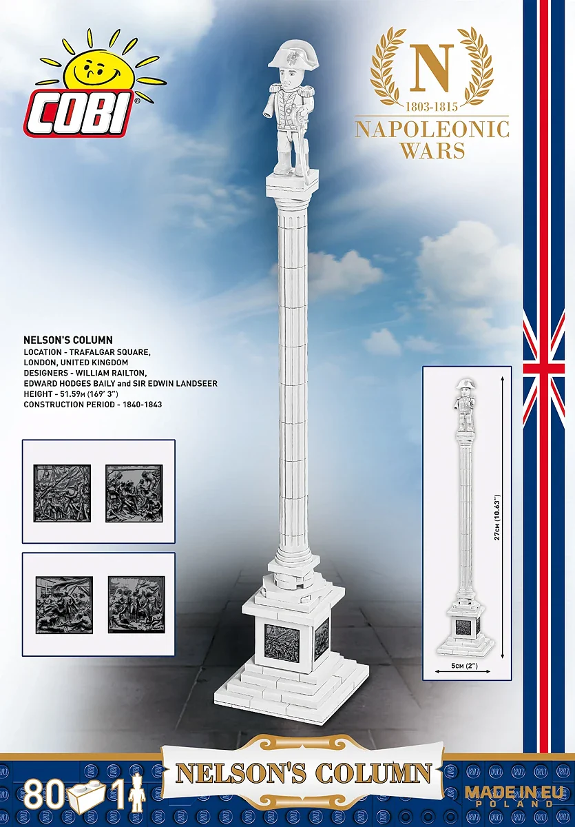 COB20097 Nelson's Column Trafalgar (85 pcs) Model Kit - Image 3