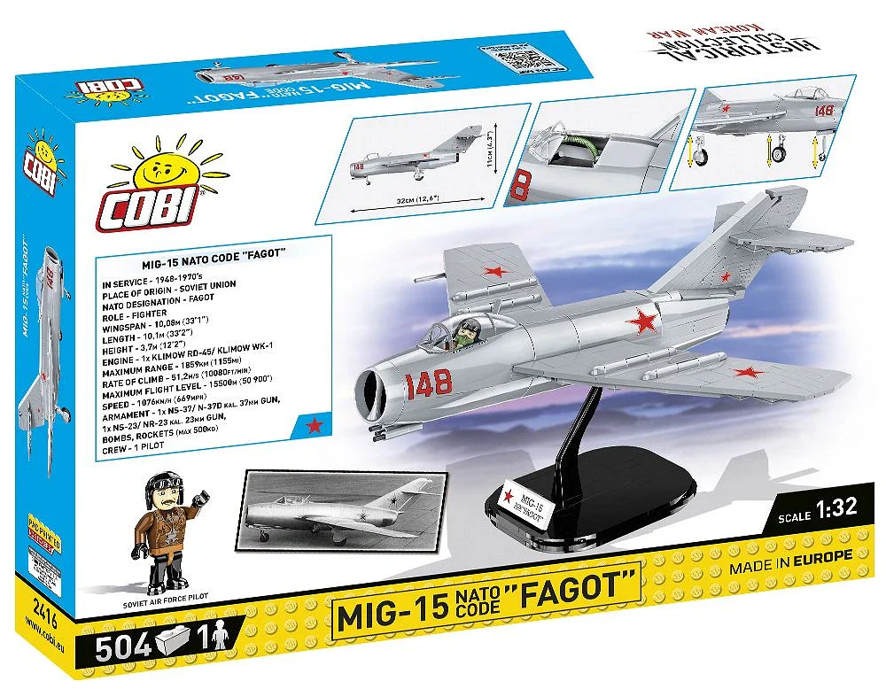 COB2416 MIG-15 Fagot Korean War (504 pcs) Model Kit - Image 9