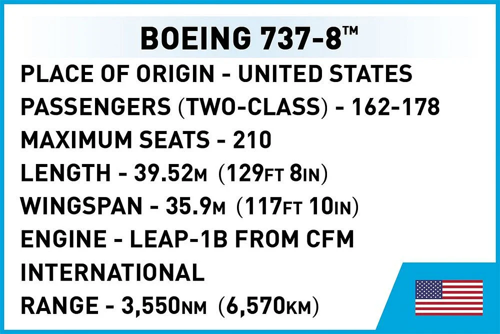 COB26608 Boeing 737-8 (340 pcs) Model Kit - Image 8
