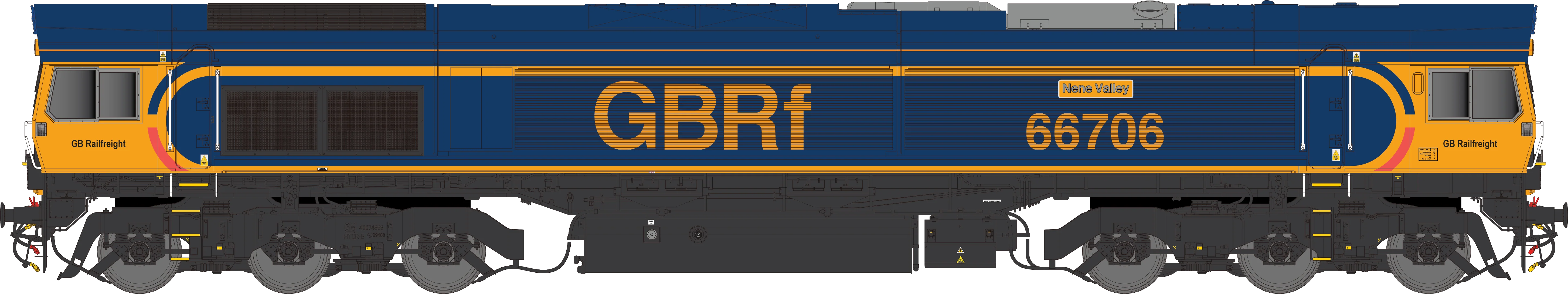 2D-066-005S Class 66 66706 GBRF "Nene Valley" Diesel Locomotive - DCC Sound
