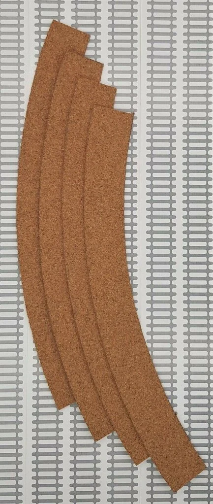 CTPC-NSC226-4 Cork track pre-cut - Double Curve 2nd Radius - Pack of 4