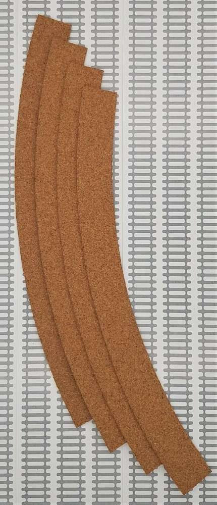 CTPC-NSC231-4 Cork track pre-cut - Double Curve 3rd Radius - Pack of 4