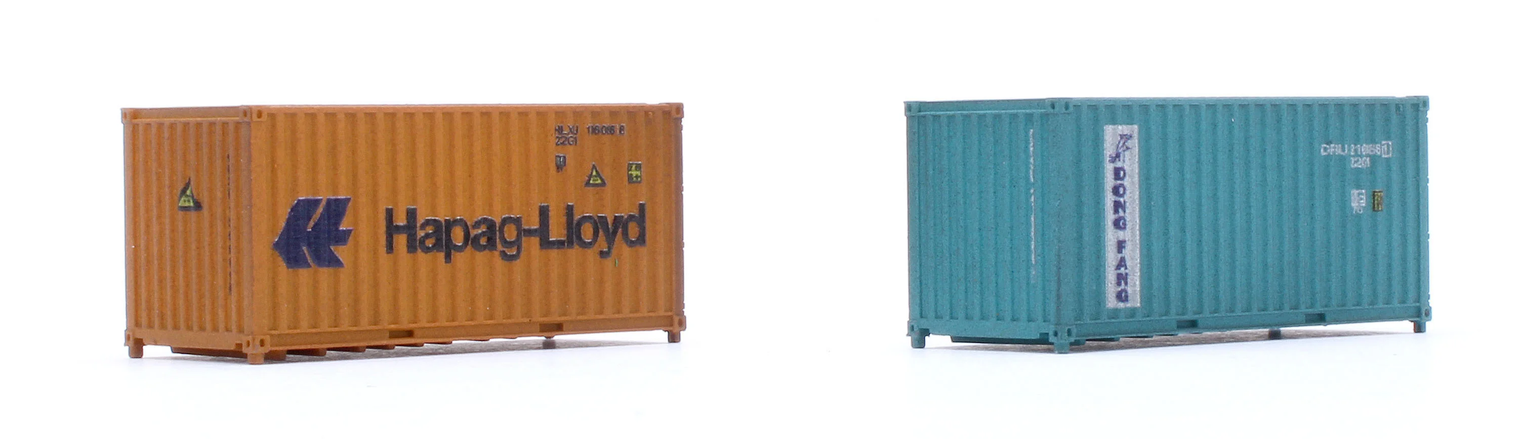 2F-028-207 20ft Container Set (2) Hapag-Lloyd/Dong Fang - Weathered - Image 2