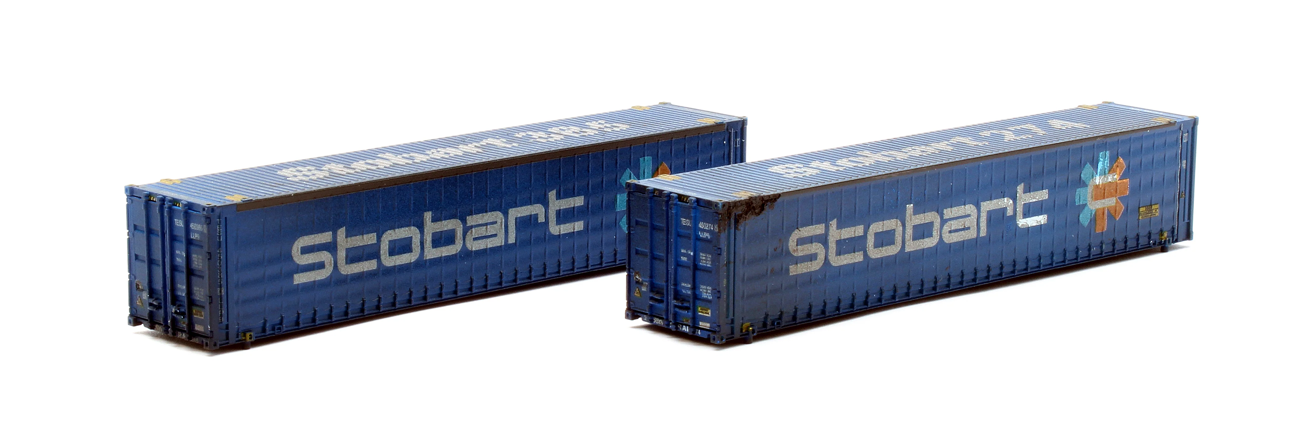 2F-028-220 45FT Curtain Side Container 'Stobart TESU' - Weathered - Image 2