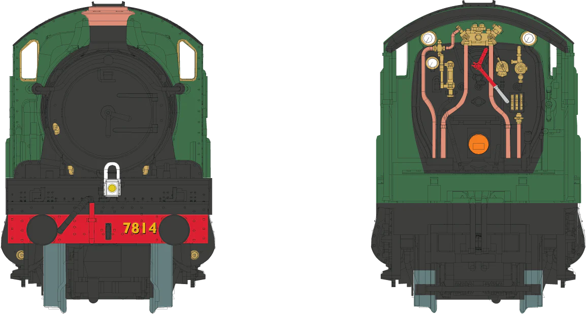 2S-001-006S 4-6-0 Fringford Manor 7814 Green Shirt GWR Steam Locomotive - DCC Sound - Image 3