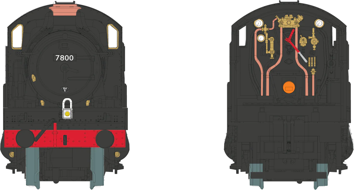 2S-001-008S 4-6-0 Torquay Manor 7800 BR Black Large Early Crest Steam Locomotive - DCC Sound - Image 3