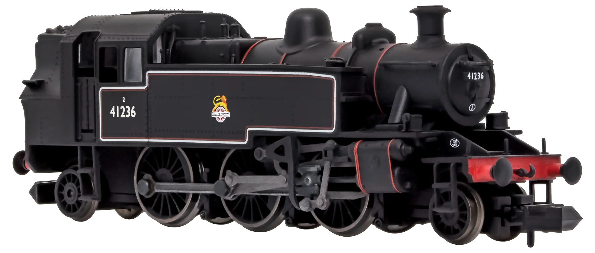 2S-015-008D Ivatt 2-6-2T 41236 BR Early Crest Lined Black - DCC Fitted