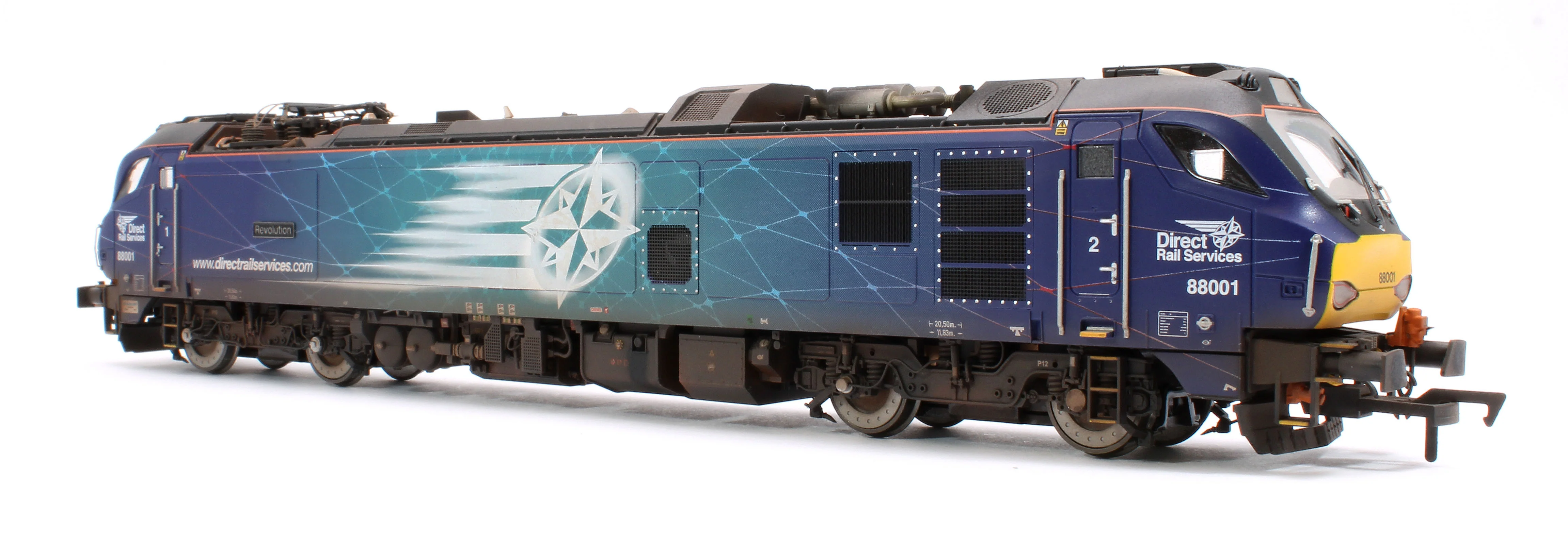 4D-088-001W Highly Detailed Premium Weathered Class 88 'Revolution' 88001 DRS Electro-Diesel Locomotive - Image 2