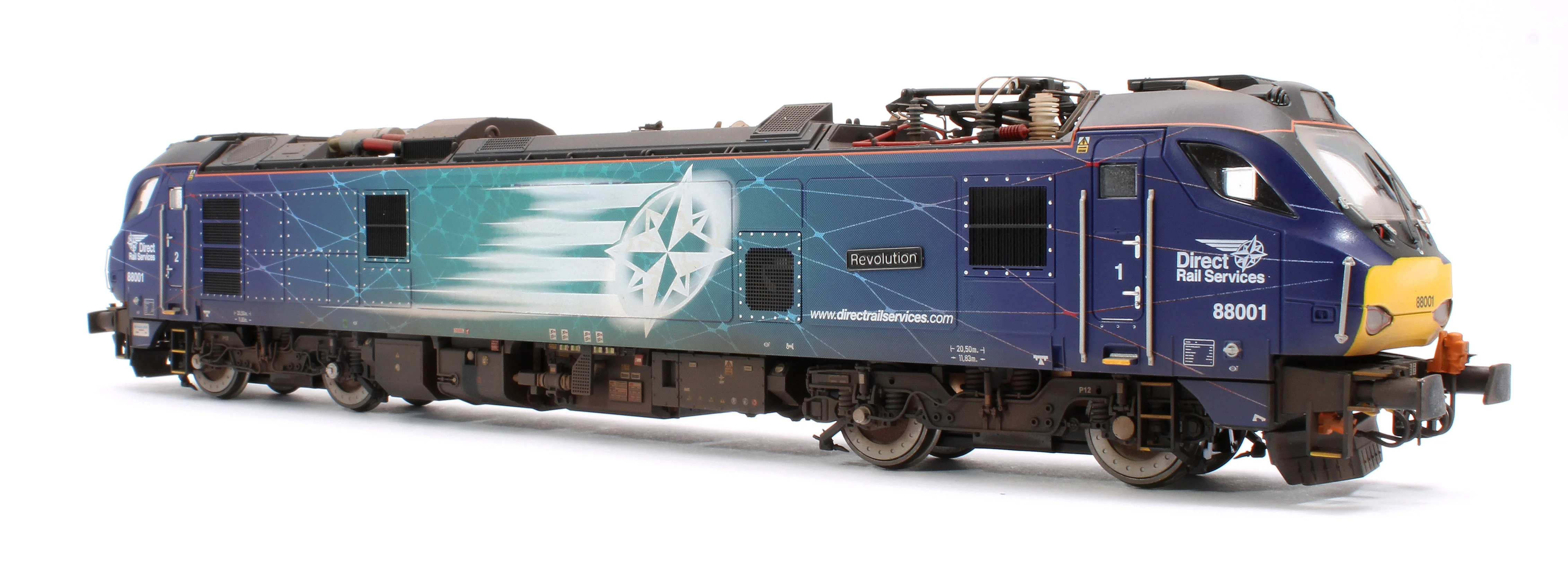 4D-088-001W Highly Detailed Premium Weathered Class 88 'Revolution' 88001 DRS Electro-Diesel Locomotive - Image 4