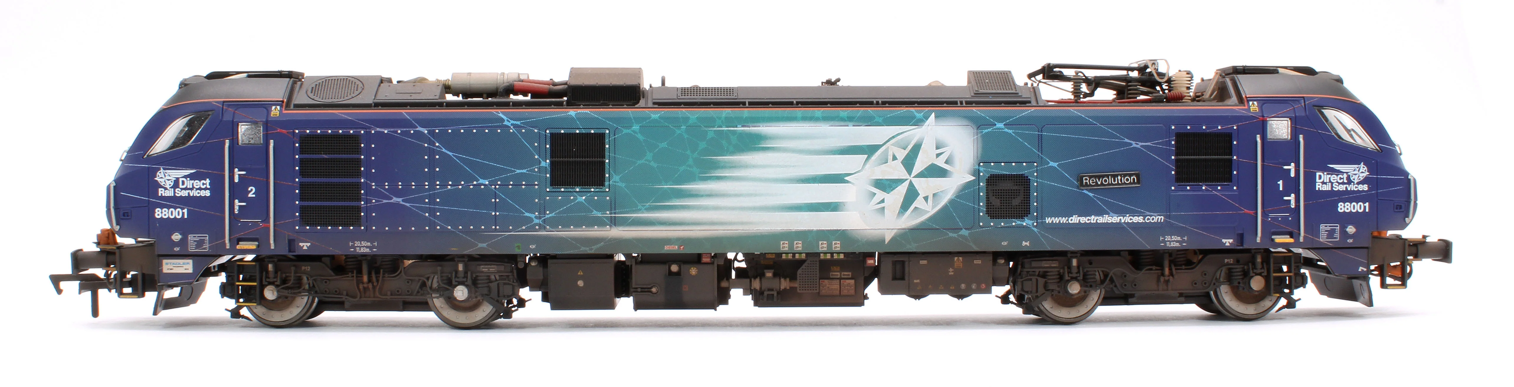 4D-088-001W Highly Detailed Premium Weathered Class 88 'Revolution' 88001 DRS Electro-Diesel Locomotive - Image 5