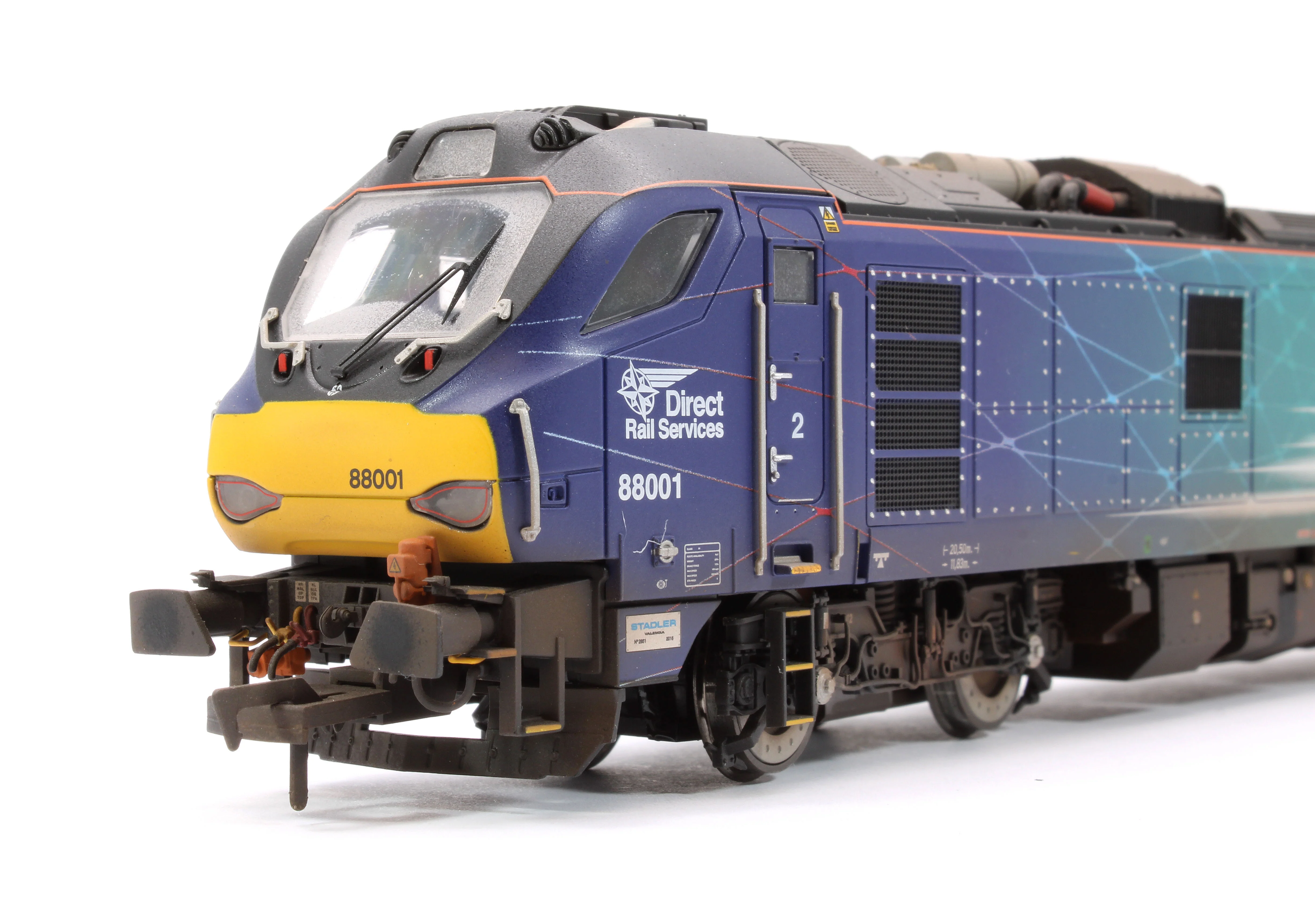 4D-088-001W Highly Detailed Premium Weathered Class 88 'Revolution' 88001 DRS Electro-Diesel Locomotive - Image 9