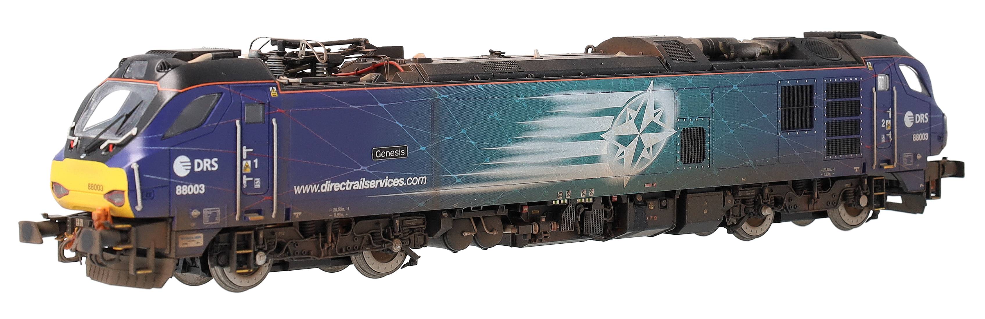 4D-088-002SW Highly Detailed Premium Weathered Class 88 'Genesis' 88003 DRS Electro-Diesel Locomotive (DCC Sound & Working Pantograph)