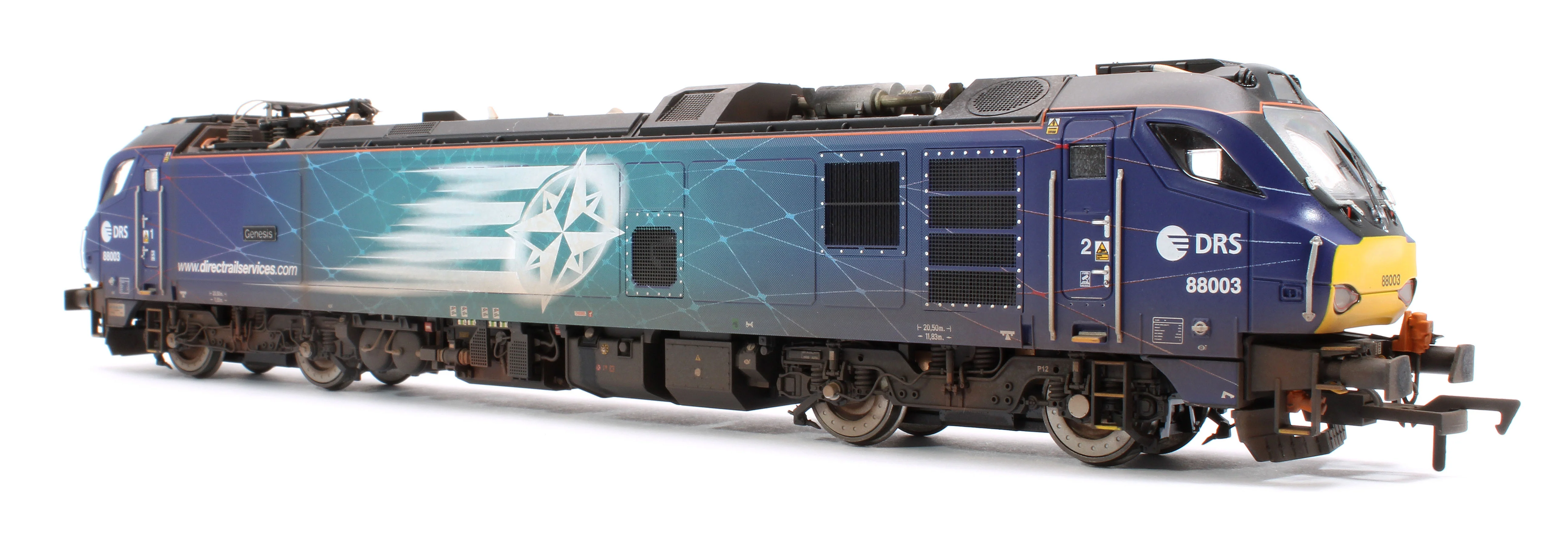 4D-088-002SW Highly Detailed Premium Weathered Class 88 'Genesis' 88003 DRS Electro-Diesel Locomotive (DCC Sound & Working Pantograph) - Image 2