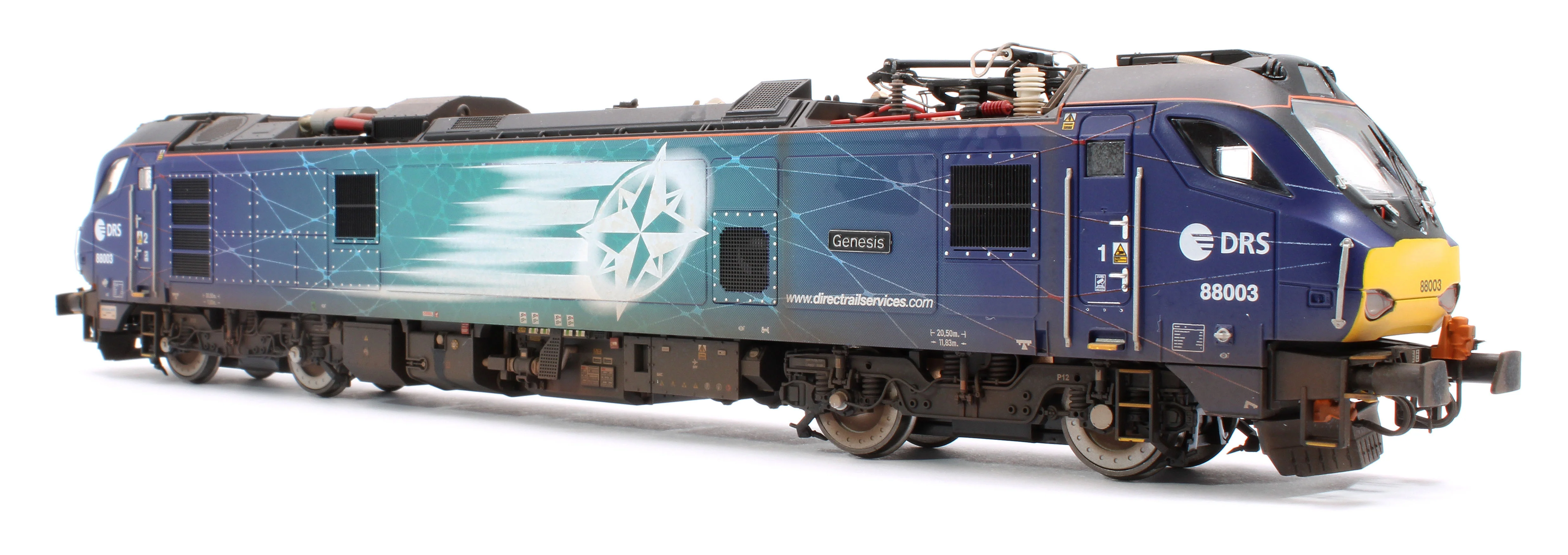 4D-088-002SW Highly Detailed Premium Weathered Class 88 'Genesis' 88003 DRS Electro-Diesel Locomotive (DCC Sound & Working Pantograph) - Image 4