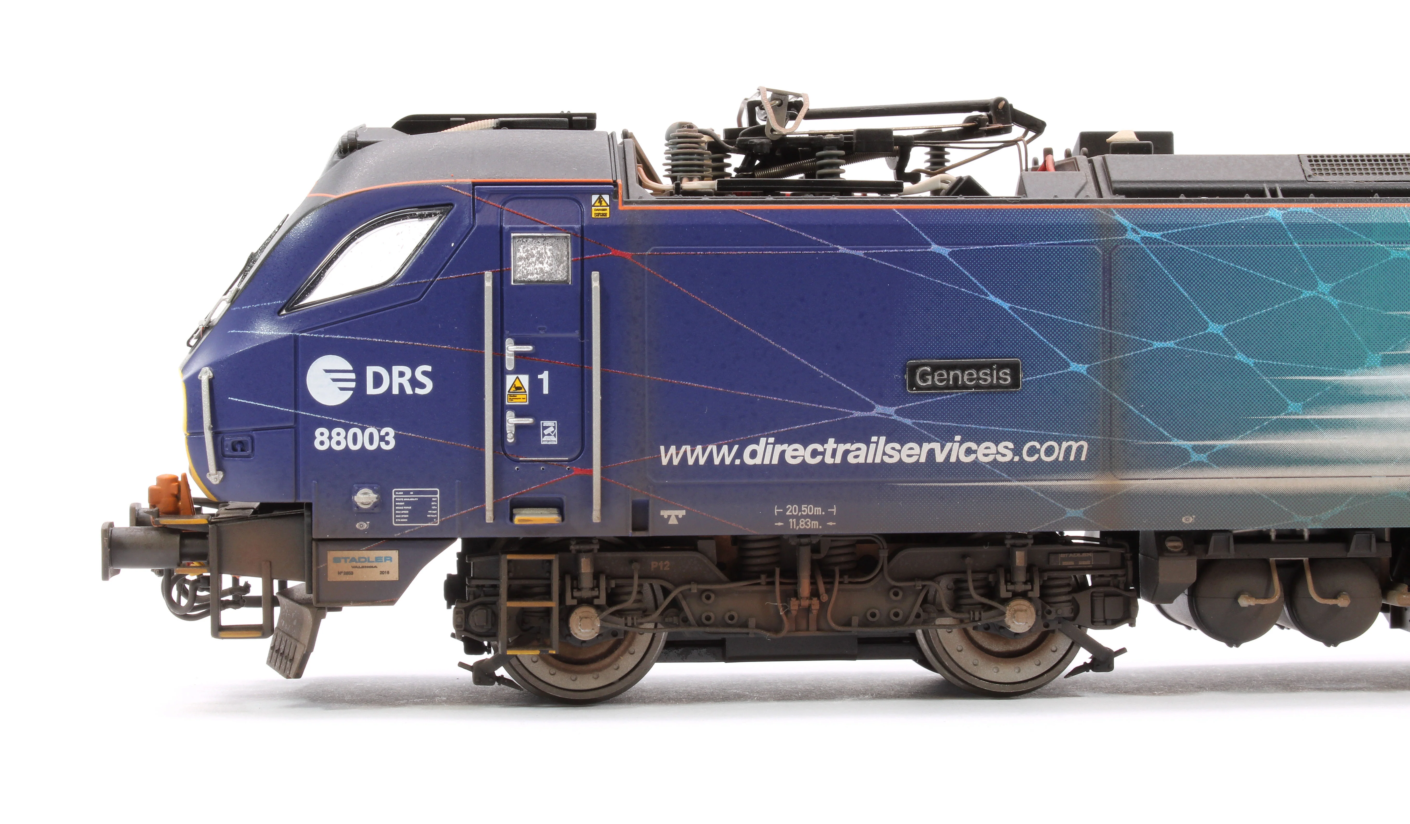 4D-088-002SW Highly Detailed Premium Weathered Class 88 'Genesis' 88003 DRS Electro-Diesel Locomotive (DCC Sound & Working Pantograph) - Image 7