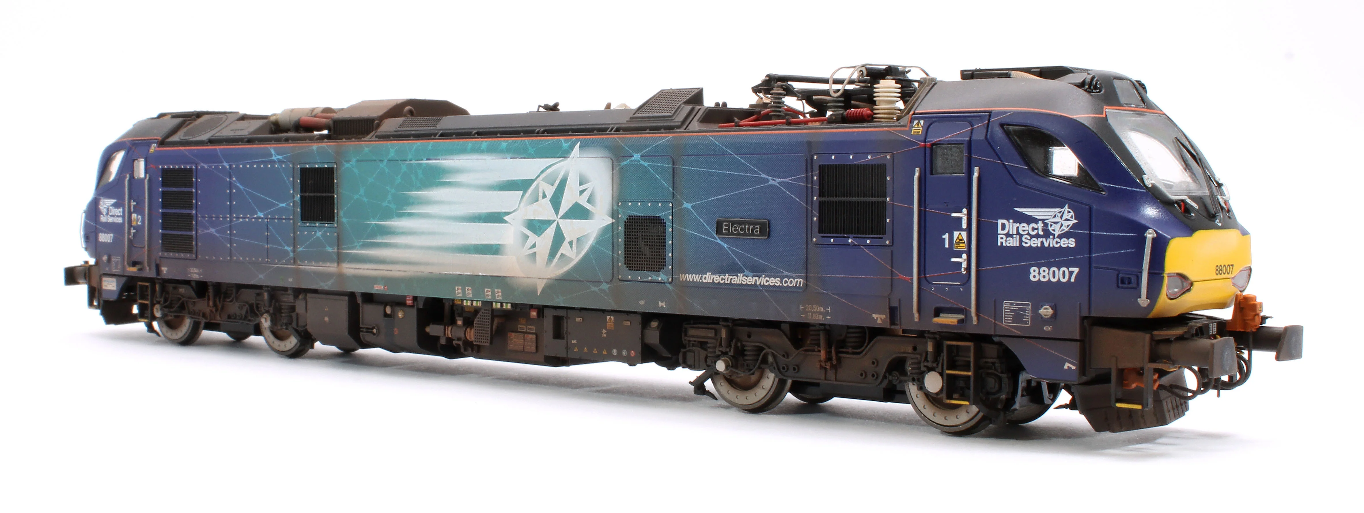 4D-088-003SW Highly Detailed Premium Weathered Class 88 'Electra' 88007 DRS Electro-Diesel Locomotive (DCC Sound & Working Pantograph) - Image 4