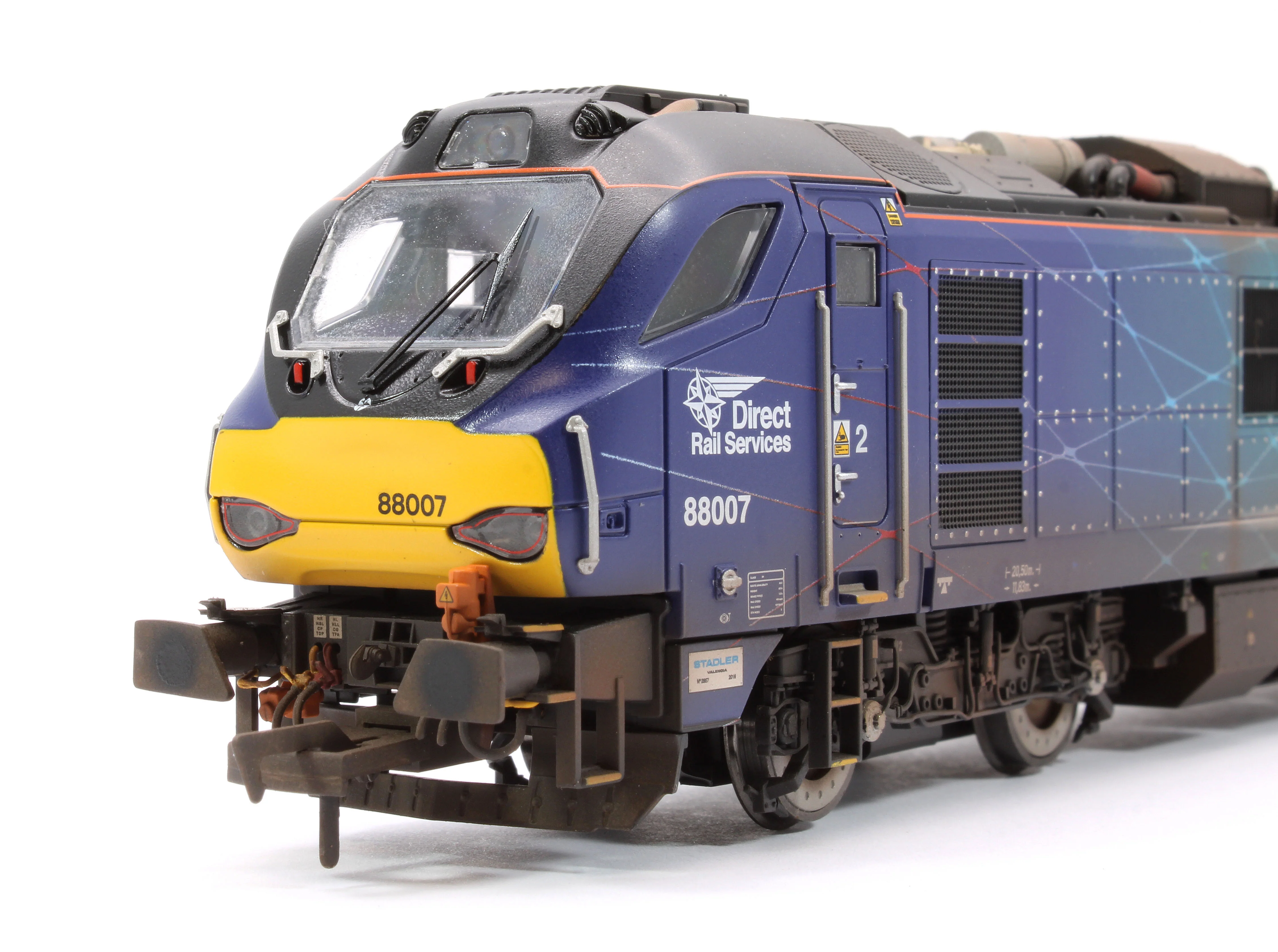 4D-088-003W Highly Detailed Premium Weathered Class 88 'Electra' 88007 DRS Electro-Diesel Locomotive - Image 9