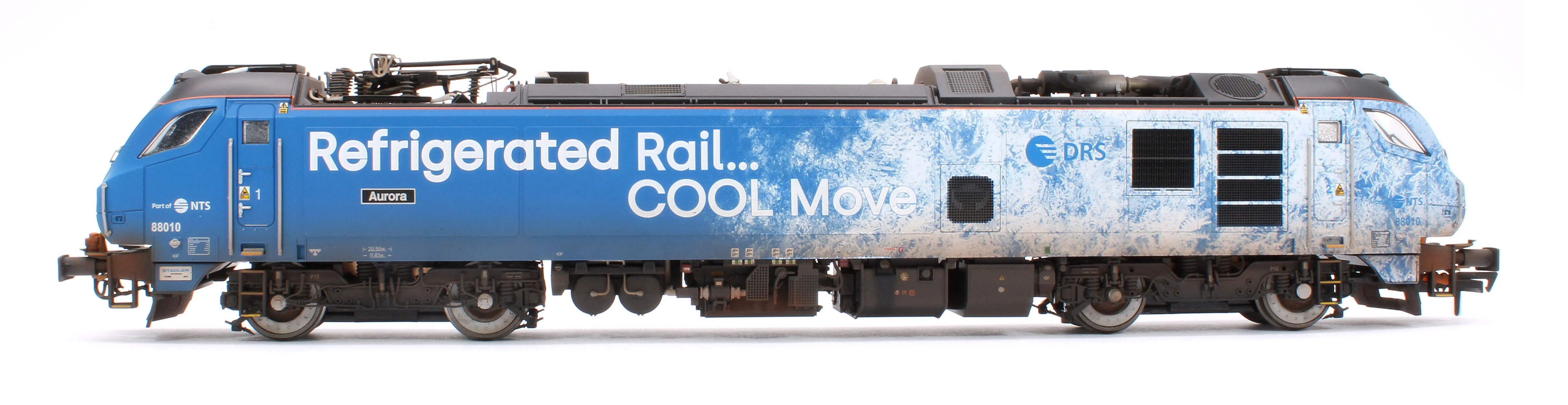 4D-088-004SW Highly Detailed Premium Weathered Class 88 'Aurora' 88010 DRS Refrigerated Rail Electro-Diesel Locomotive (DCC Sound & Working Pantograph) - Image 6