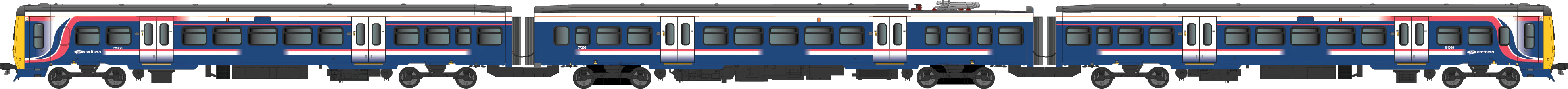 4D-323-004S Class 323 First North Western “Barbie” with Northern branding 3 Car EMU Set - DCC Sound Fitted - Image 3