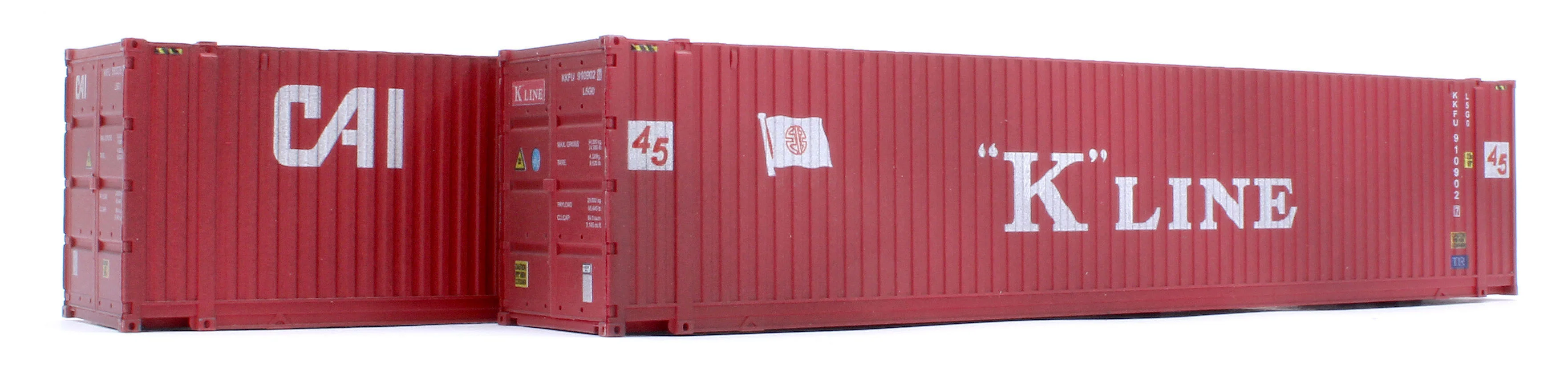 4F-028-220 45ft High Cube Container K Line & Cai Twin Pack - Weathered - Image 6
