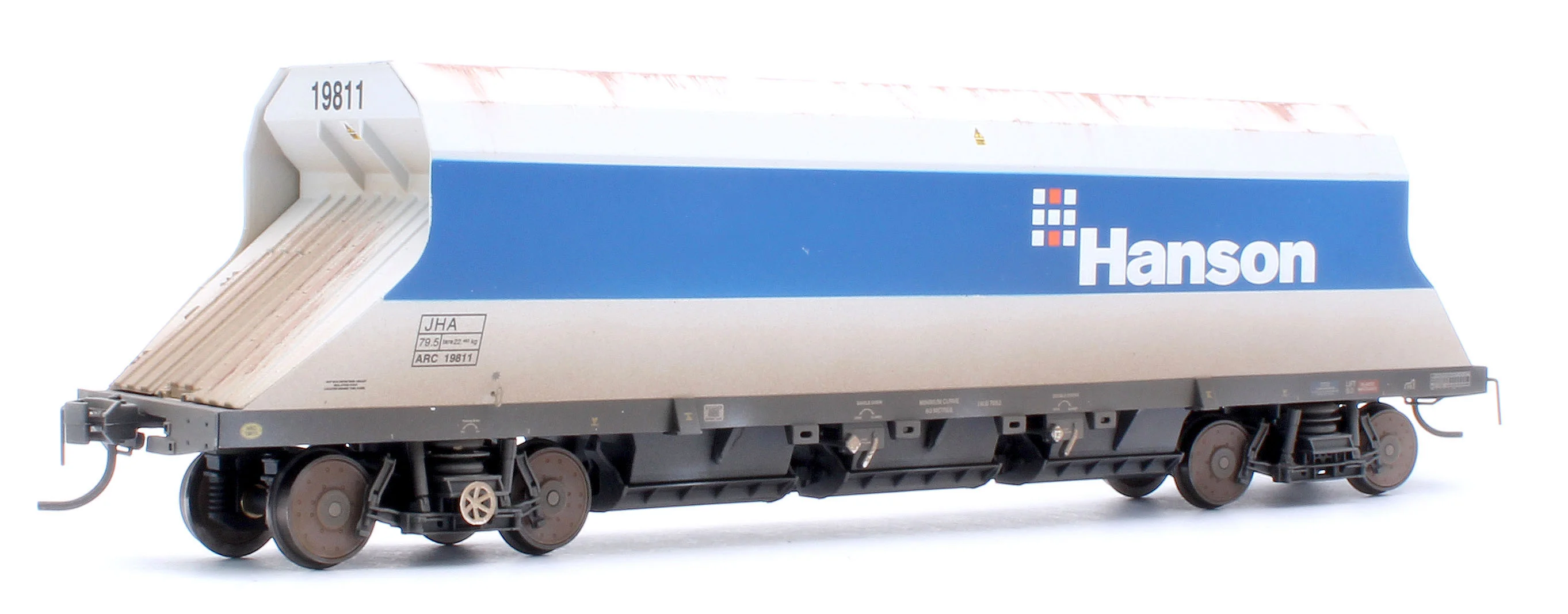 4F-081-105W Custom Weathered P & D JHA (middle hopper) Hanson Blue & Grey 19811 - Image 3