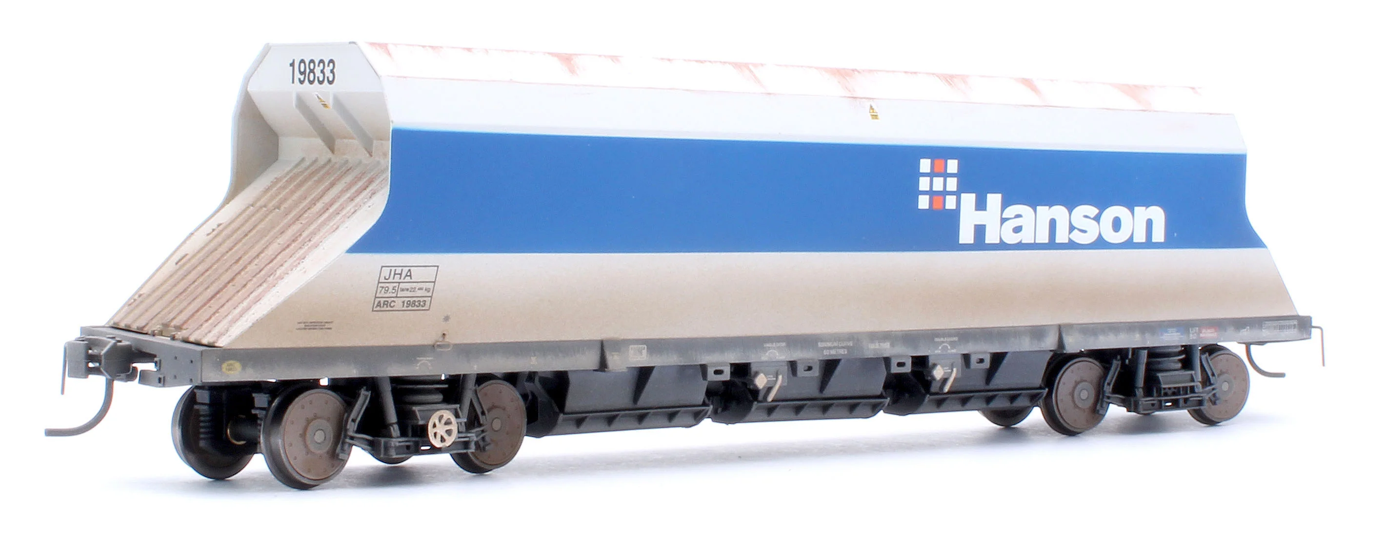 4F-081-106W Custom Weathered P & D JHA (middle hopper) Hanson Blue & Grey 19833
